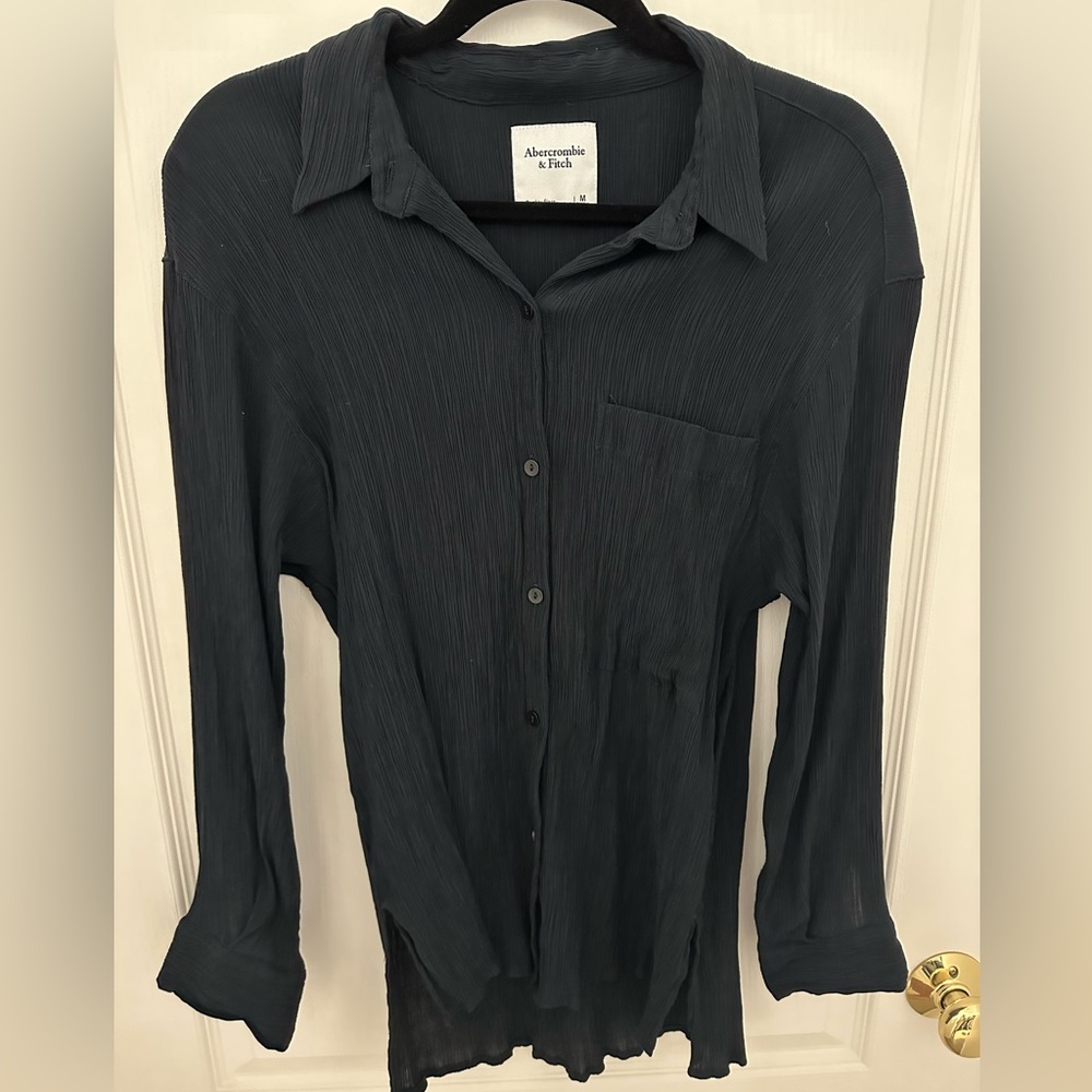 Abercrombie & Fitch Black Button Down Shirt, Size M